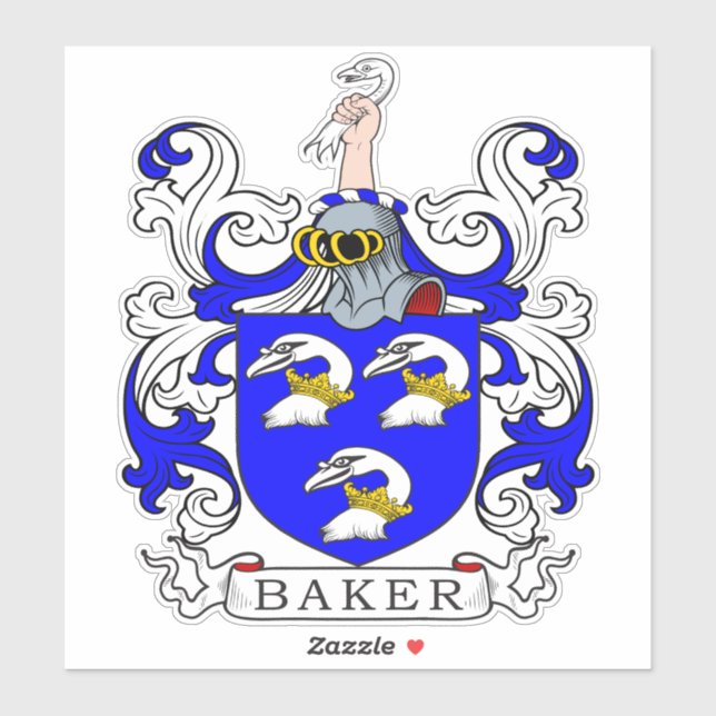 Pegatina Baker Family Crest (Hoja)