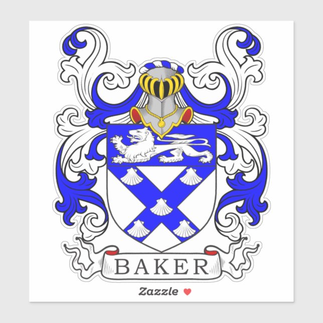 Pegatina Baker Family Crest (Hoja)