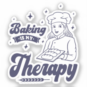 Pegatina Baking Es Mi Terapia, Divertidos Regalos De Chef D
