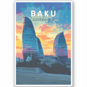 Pegatina Bakú Azerbaiyán: Viaje de arte