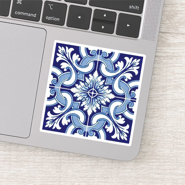 Pegatina Baldosa azul portuguesa (Detalle)