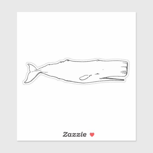 Pegatina Ballena vintage (Hoja)