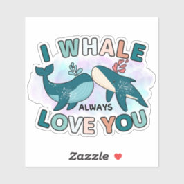 Pegatina Ballenas azules: yo la ballena siempre te ama a ti