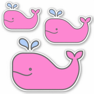 Pegatina Ballenas rosadas costeras de la zona de la costa