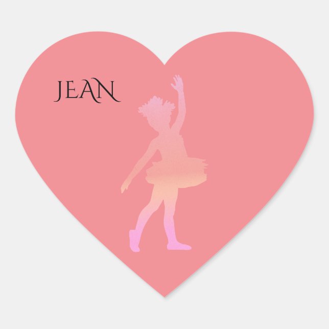 Pegatina Ballerina con nombre personalizado. (Anverso)