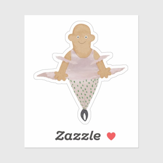 Pegatina Ballerina en leggings de puntos de polka. (Hoja)