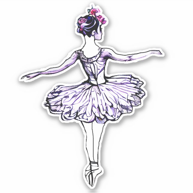 Pegatina Ballerina Silhouette (Anverso)