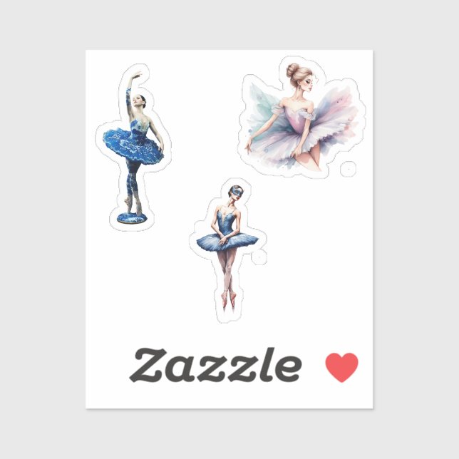 Pegatina ballerina watercolor  (Hoja)
