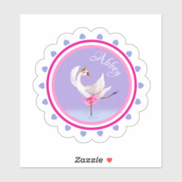 Pegatina Ballet bailarín sensacional swan morado personaliz