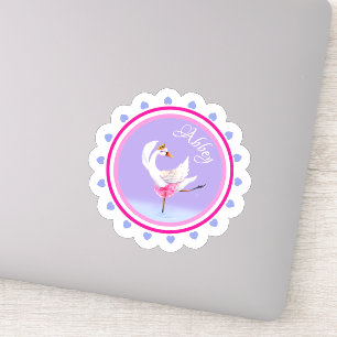 Pegatina Ballet bailarín sensacional swan morado personaliz
