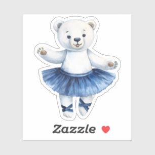 Pegatina Ballet de baile de oso polar lindo