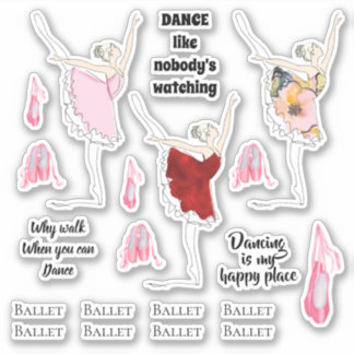 Pegatina Ballet de Ballerina calzado bailarines