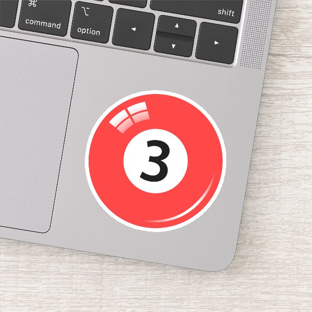 Pegatina Balón de billar número tres (3) azul (Detalle)