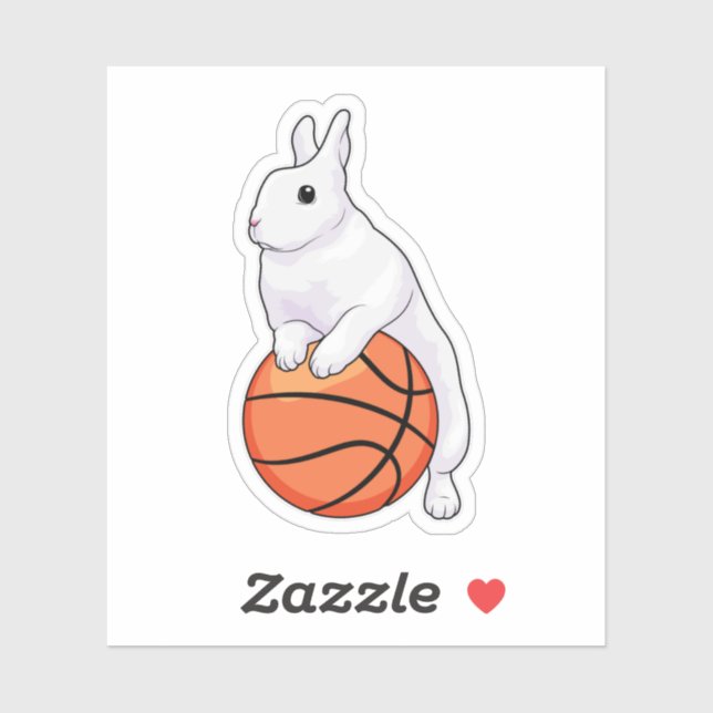 Pegatina Baloncestista Bunny (Hoja)