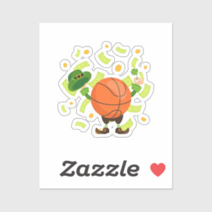 Pegatina Baloncesto Afortunado Feliz Día de Patrick
