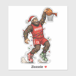 Pegatina Baloncesto de Bigfoot Sasquatch Navidad 2026 Holid
