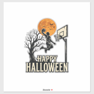 Pegatina Baloncesto de Halloween Feliz Halloween Deporte Vi