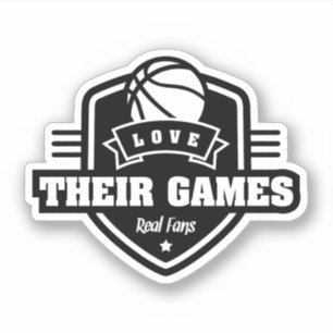 Pegatina Baloncesto Me Encanta Su Juego Con Muchos Colores 