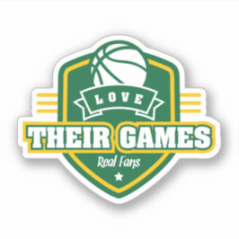 Pegatina Baloncesto Me Encanta Su Juego Con Muchos Colores 