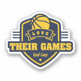 Pegatina Baloncesto Me Encanta Su Juego Con Muchos Colores 