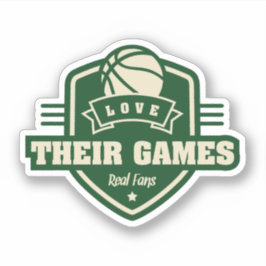 Pegatina Baloncesto Me Encanta Su Juego Con Muchos Colores 