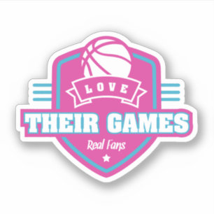 Pegatina Baloncesto Me Encanta Su Juego Con Muchos Colores 