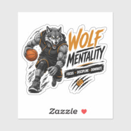 Pegatina Baloncesto Mentalidad de Lobo