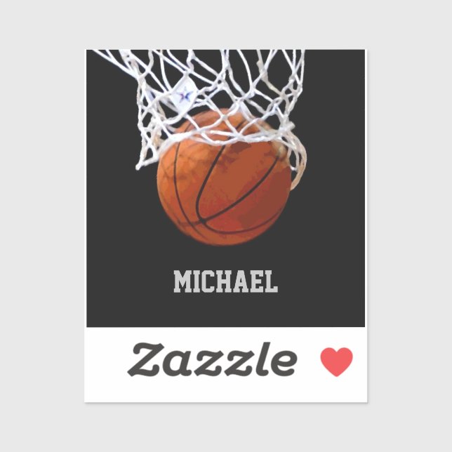 Pegatina Baloncesto Su Nombre (Hoja)