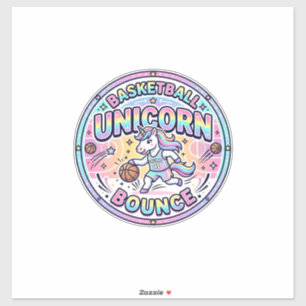 Pegatina Baloncesto Unicornio Rebote De Unicornio Camiseta 