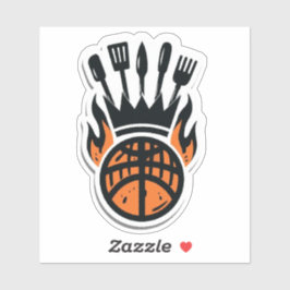 Pegatina Baloncesto y BBQ en el patio trasero