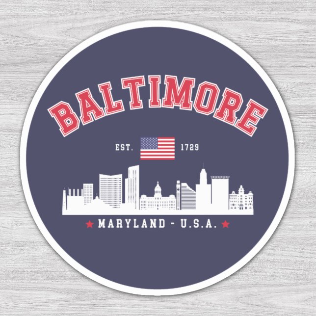 Pegatina Baltimore Maryland Modern Skyline city (Subido por el creador)