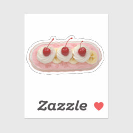 Pegatina Banana de crema batida con cerezas