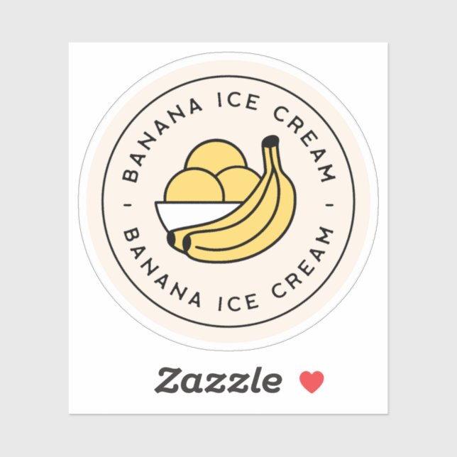 Pegatina Banana ice cream aesthetic cute (Hoja)