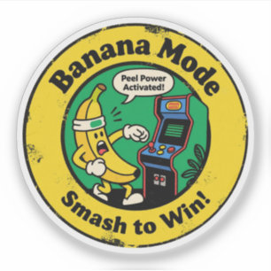 Pegatina Banana Lover y Gamer "Smash to Win Banana Mode"
