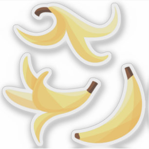 Pegatina Banana peels polígono conjunto simétrico moderno