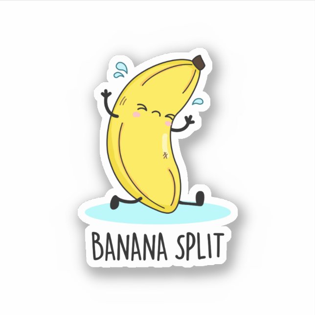Pegatina Banana Split Funny Dancing Banana Pun (Anverso)