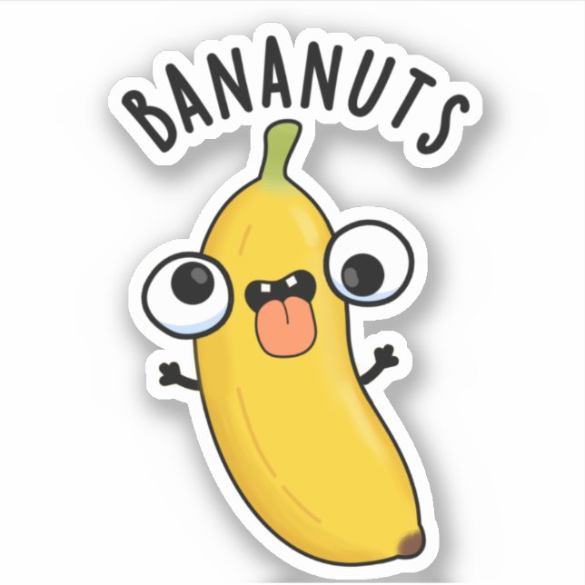Pegatina Bananus Funny Crazy Banana Fruit Pun (Anverso)
