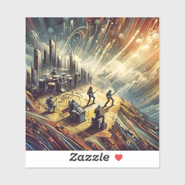 Pegatina Banda de rock abstracta (Hoja)