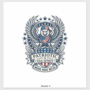Pegatina Bandana Patriótica Rocker Old Glory Música Rock Me