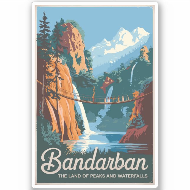 Pegatina Bandarban Bangladesh Viaje de arte (Anverso)