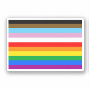 Pegatina Bandas de la bandera del progreso LGBTQ+