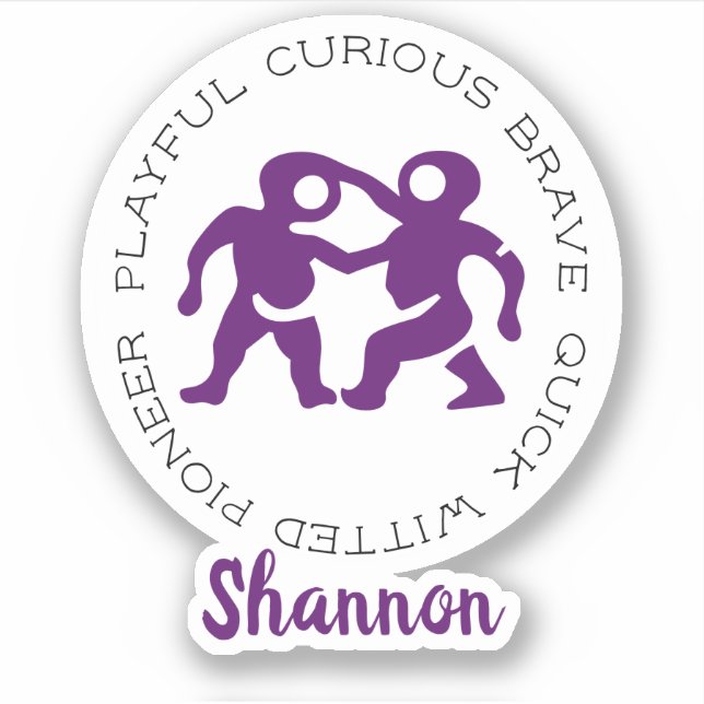 Pegatina Bandas de signos de estrella gemini zodiac (Anverso)