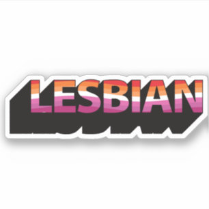 Pegatina Bandera 3D Lesbiana