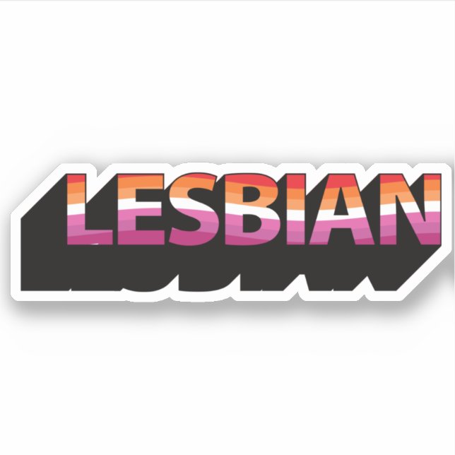 Pegatina Bandera 3D Lesbiana (Anverso)