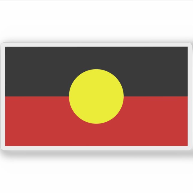 Pegatina Bandera aborigen australiana (Anverso)