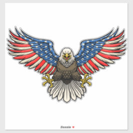 Pegatina Bandera Americana Águila Calva Patriótica 