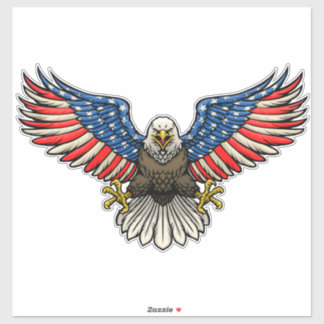 Pegatina Bandera Americana Águila Calva Patriótica 