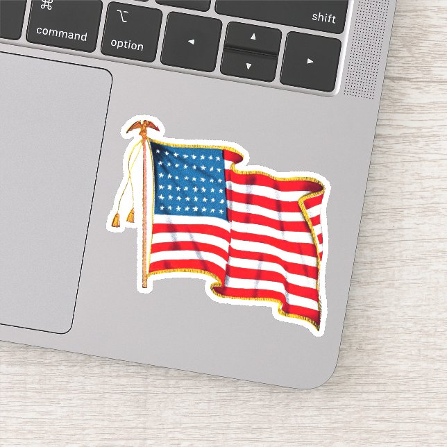 Pegatina Bandera Americana Vintage (Detalle)