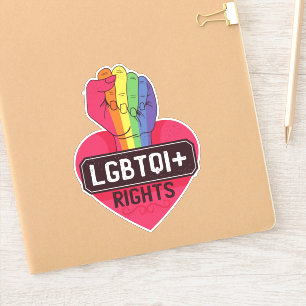 Pegatina Bandera arcoíris de derechos LGBTQI Puño Orgullo M