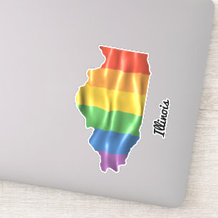 Pegatina Bandera arcoiris Esquema de estado Illinois IL